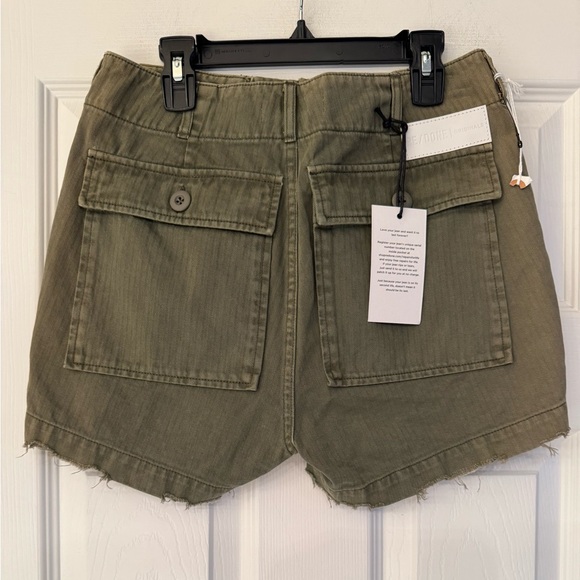 REDONE Khaki Military Army Green Women’s Mini Shorts Size 26 - Picture 3 of 13